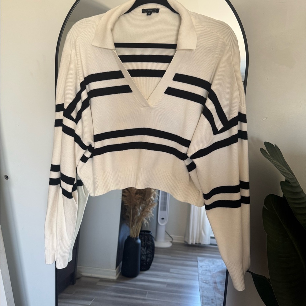 Dynamite Black and White Long Sleeve Tee